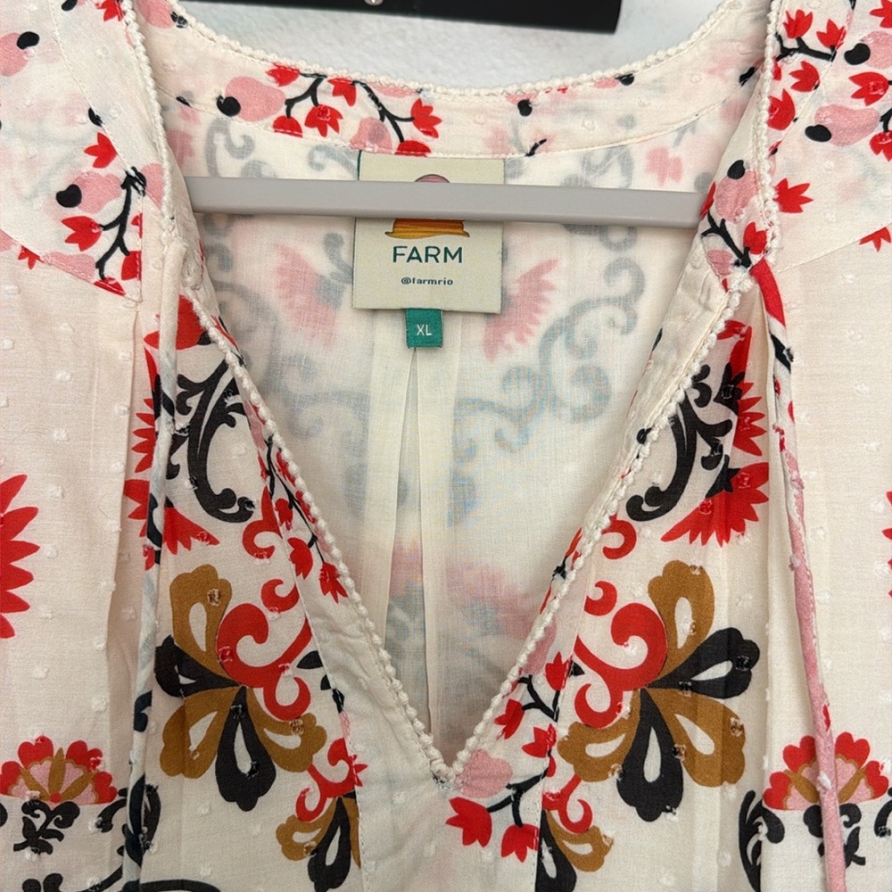 Farm Rio cream cashew mandala mini dress - never worn! Sz XL - Picture 3 of 5